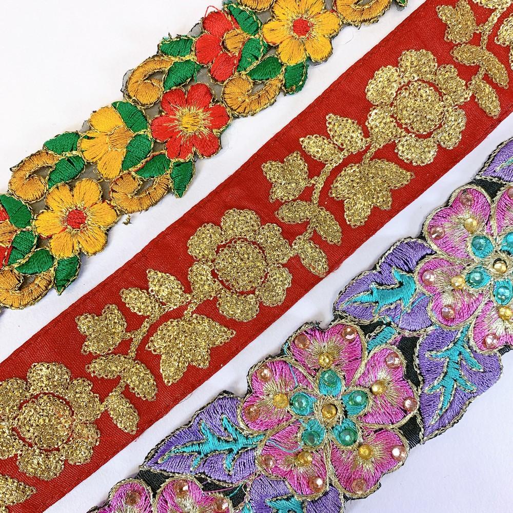 Assorted Vintage Embroidery Ribbons (PACK OF 3), view 1