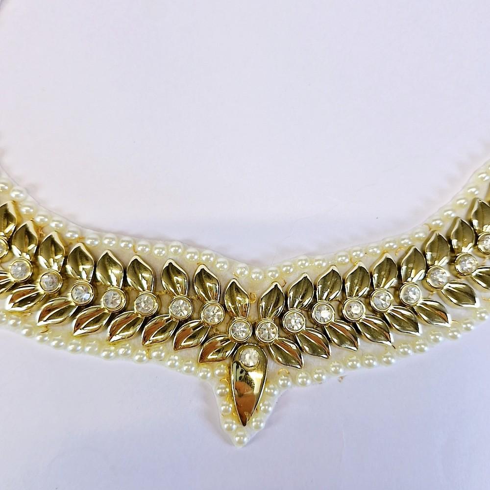 Lami 24 X 22 cm Designer Pearl and Beaded Neckline Patches, view 1