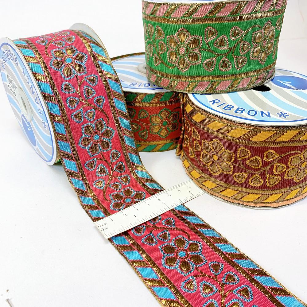64 mm Designer Gotta Meena Jacquard Ribbons, view 1