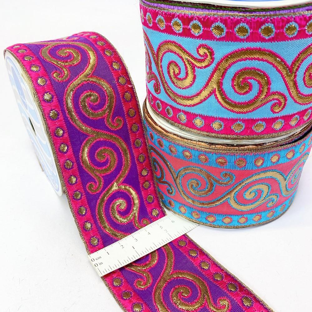 51 mm Designer Gotta Meena Vel Jacquard Ribbon, view 1