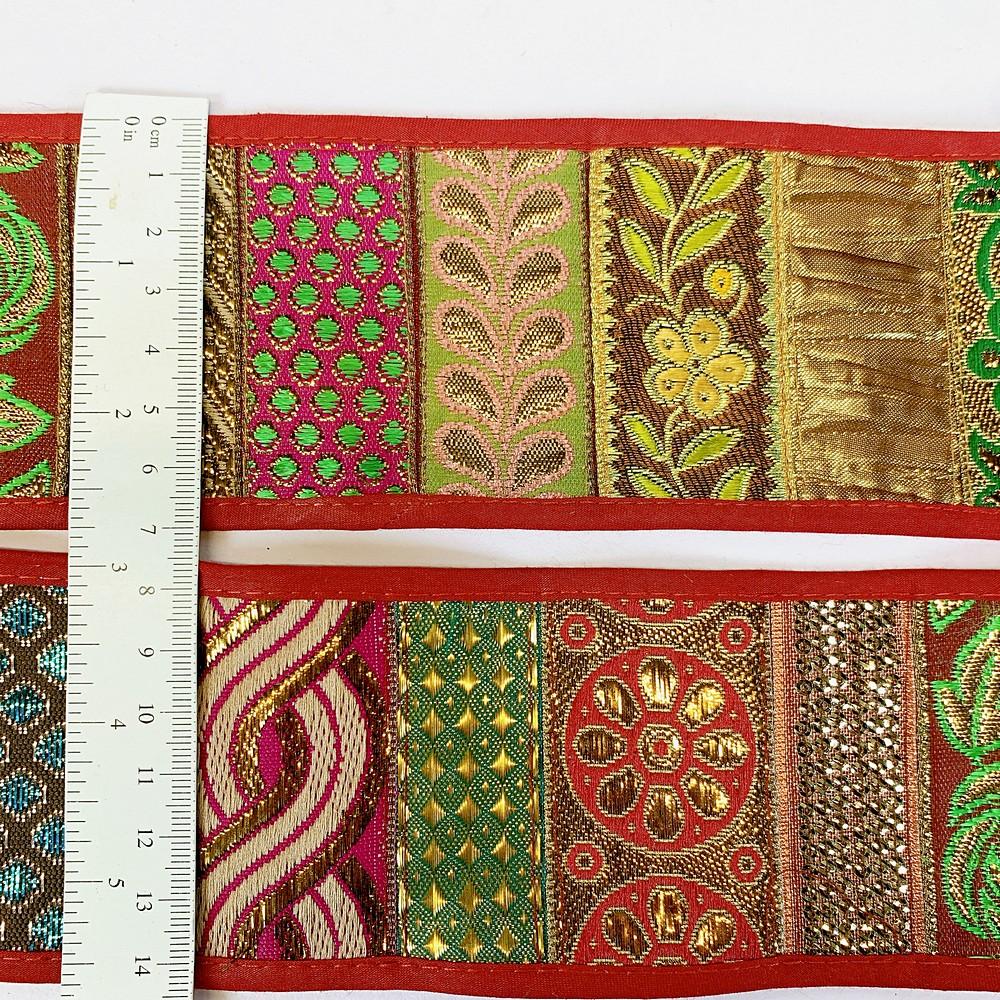 70mm Mix Khichdi Multicolour Jacquard Lace, view 2