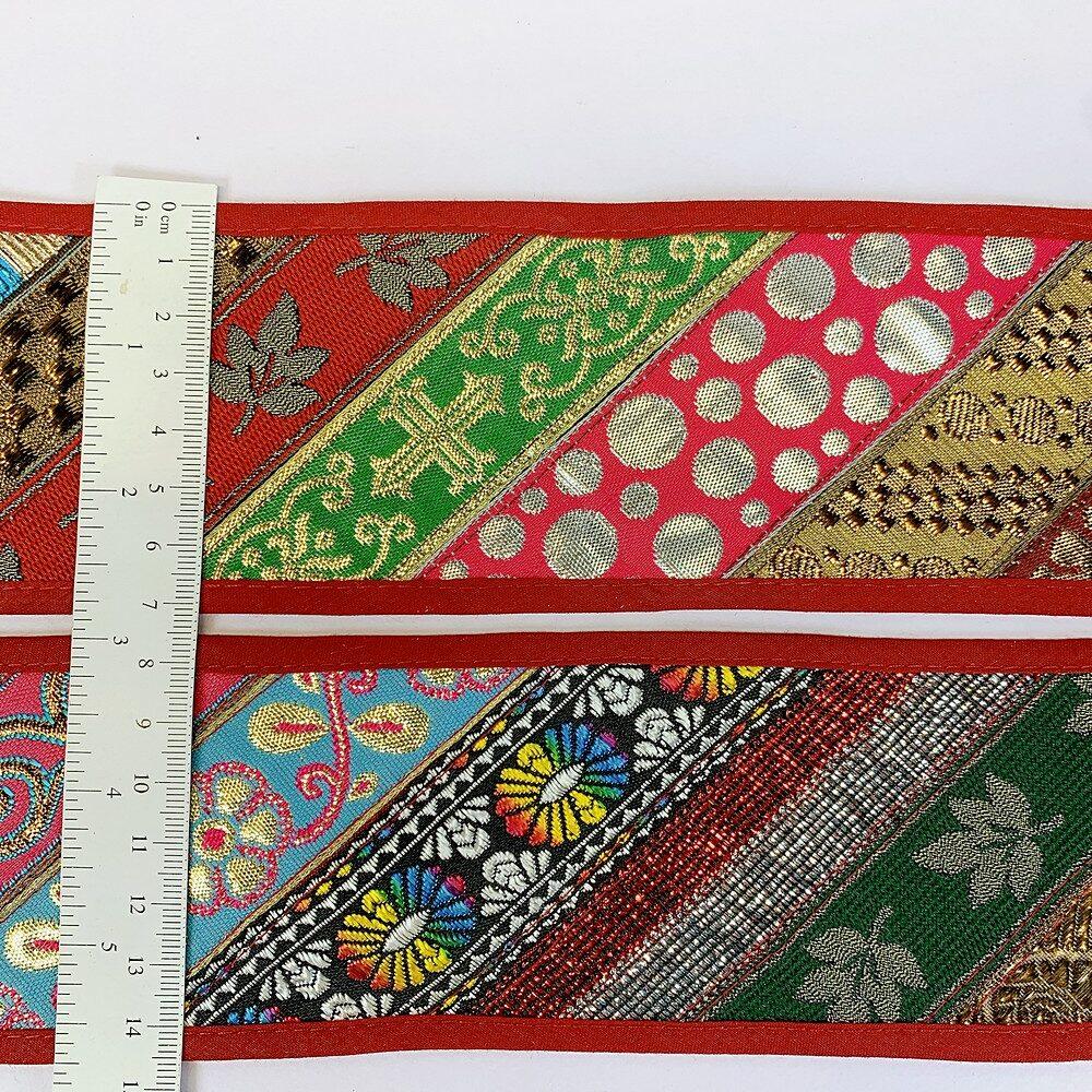 70mm Mix Khichdi Multicolour Jacquard Lace, view 2