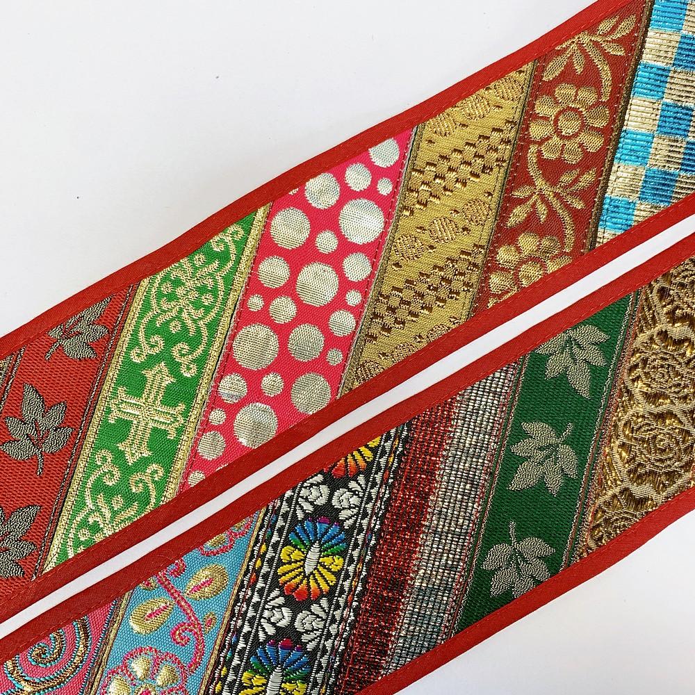 70mm Mix Khichdi Multicolour Jacquard Lace, view 3