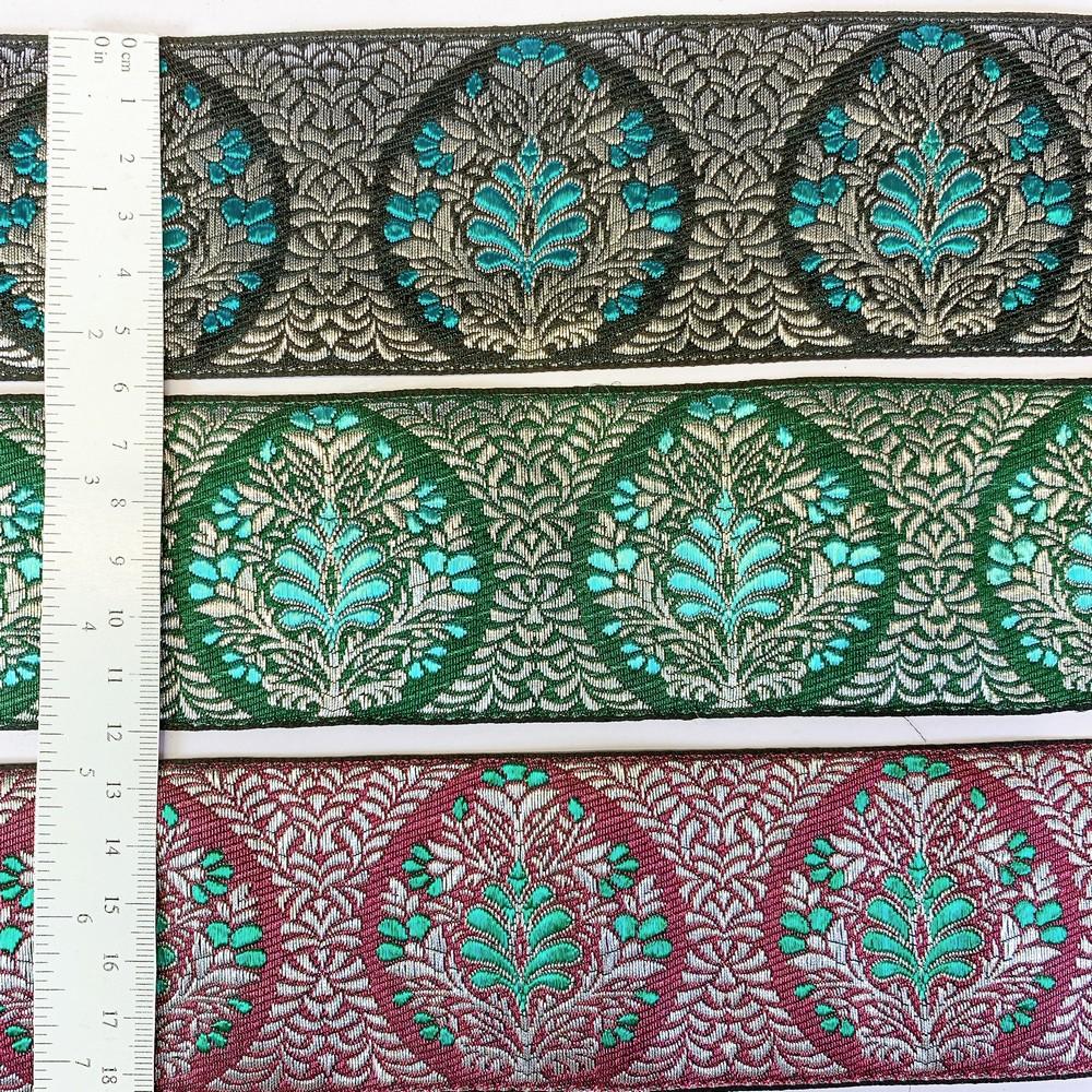 50mm Designer Banarasi Jacquard Ribbons, view 4