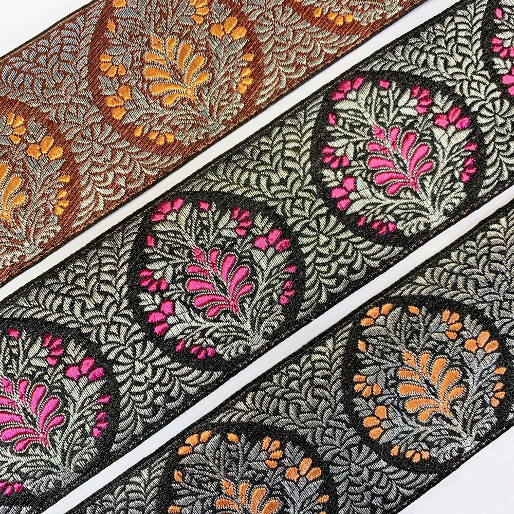 50mm Designer Banarasi Jacquard Ribbons, view 7