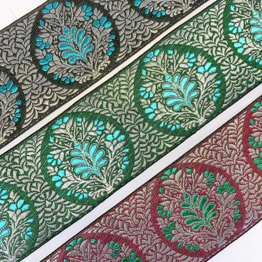 50mm Designer Banarasi Jacquard Ribbons, view 5