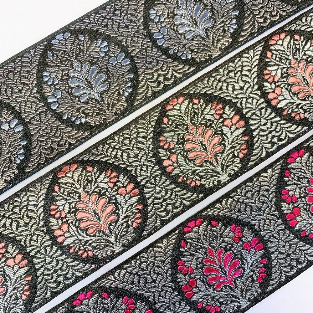50mm Designer Banarasi Jacquard Ribbons, view 3