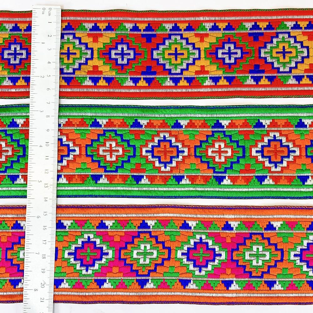 65mm Geometrical ColourFul Jacquard Ribbon, view 1