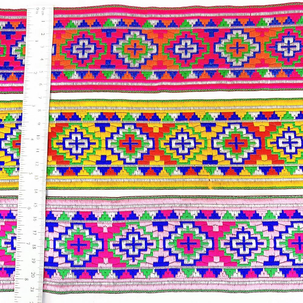 65mm Geometrical ColourFul Jacquard Ribbon, view 2