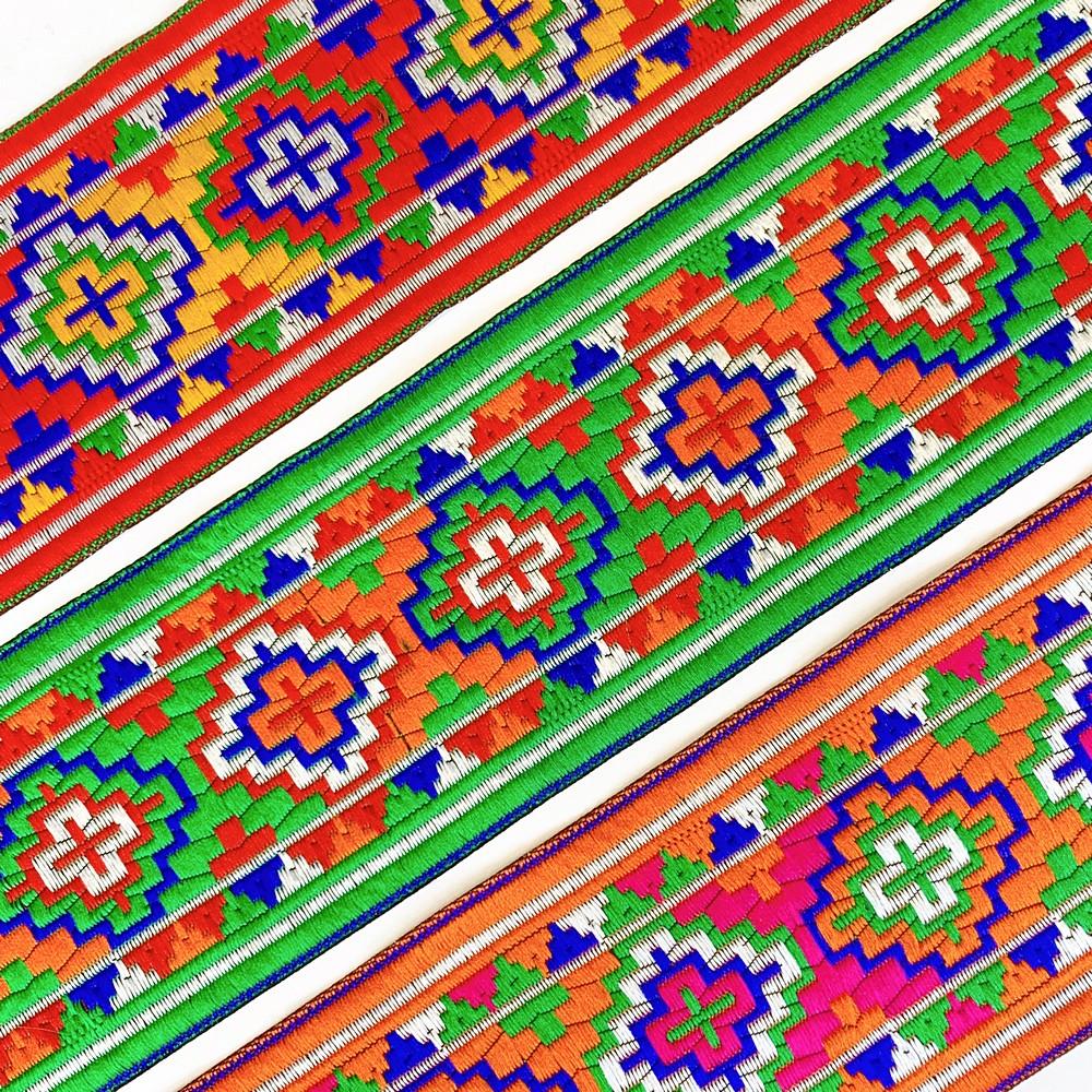 65mm Geometrical ColourFul Jacquard Ribbon, view 4