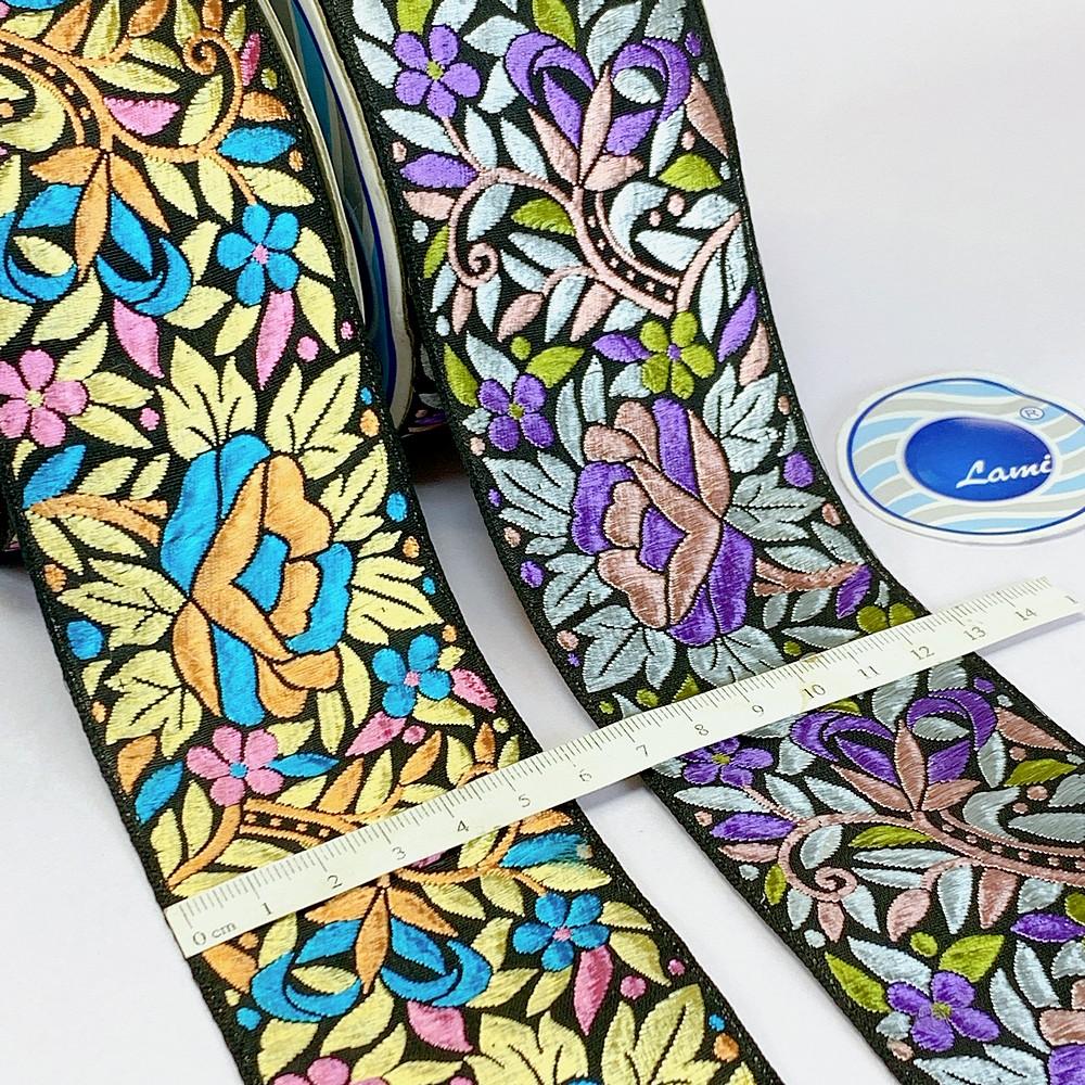 51 mm Designer Parasi Colorful Jacquard Lace, view 1