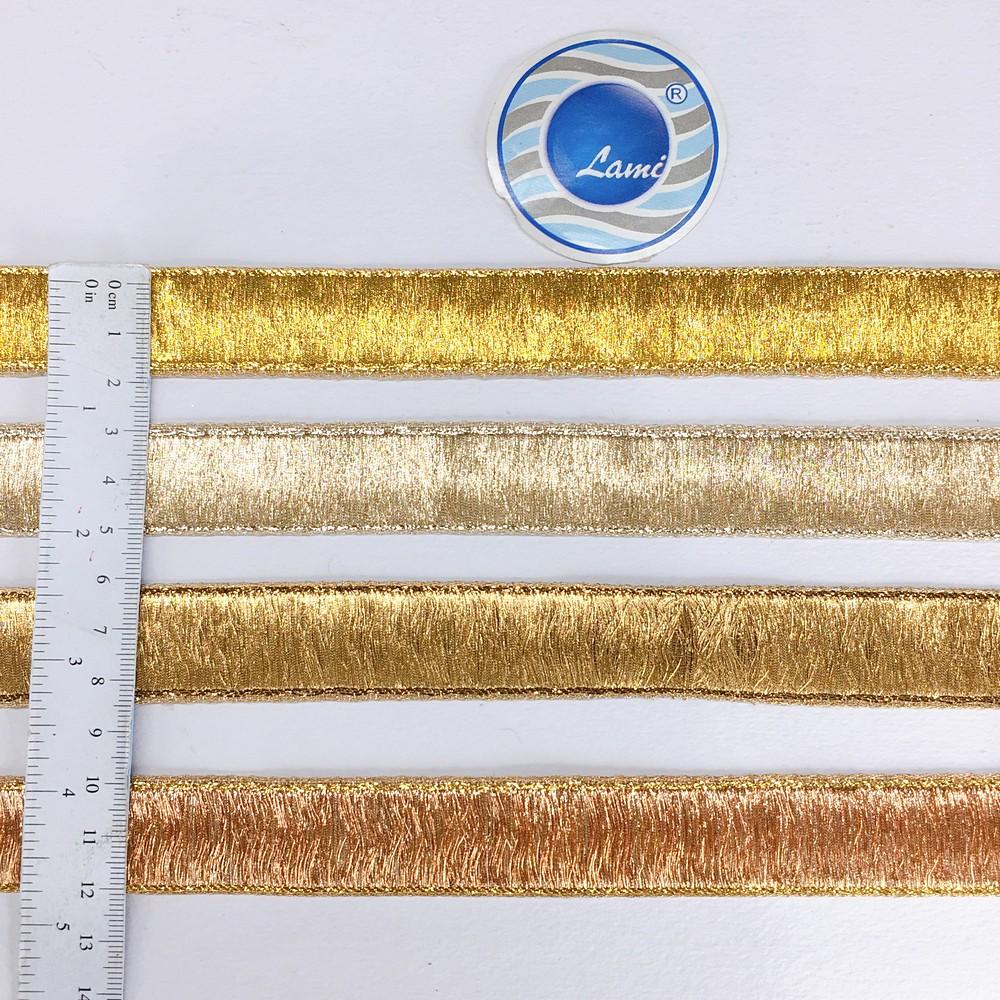 24 mm Thick Gold Metallic Zari Ribbon, view 1