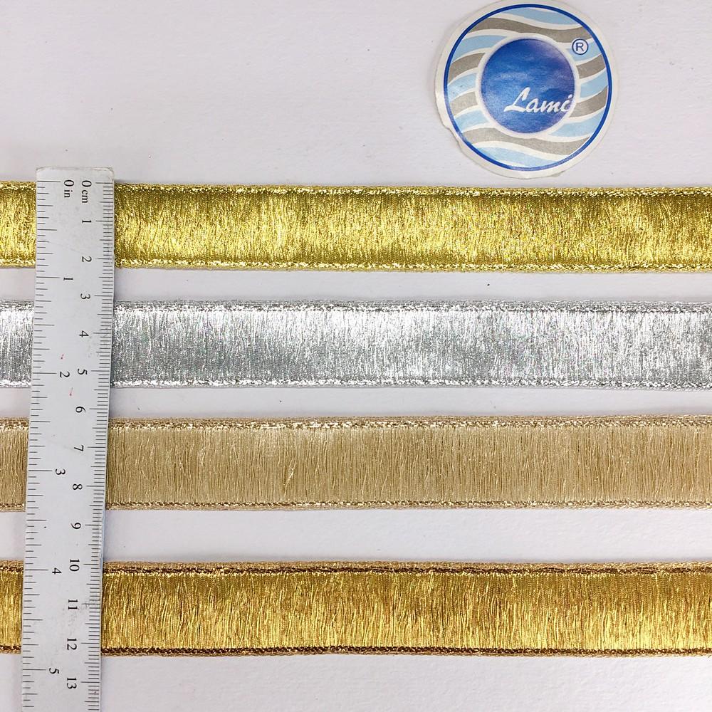 24 mm Thick Gold Metallic Zari Ribbon, view 2
