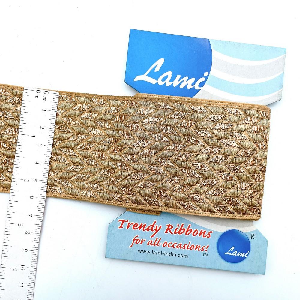 60mm Net Leaf-Patterned Brocade Lace, view 1