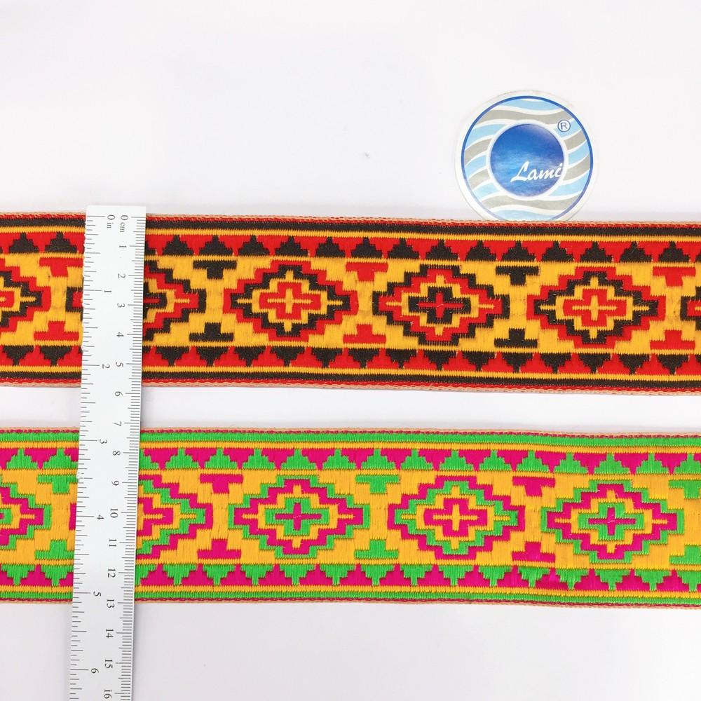 58 mm Designer Geometrical ColourFul Jacquard Ribbon, view 2