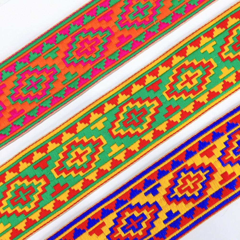 58 mm Designer Geometrical ColourFul Jacquard Ribbon, view 6