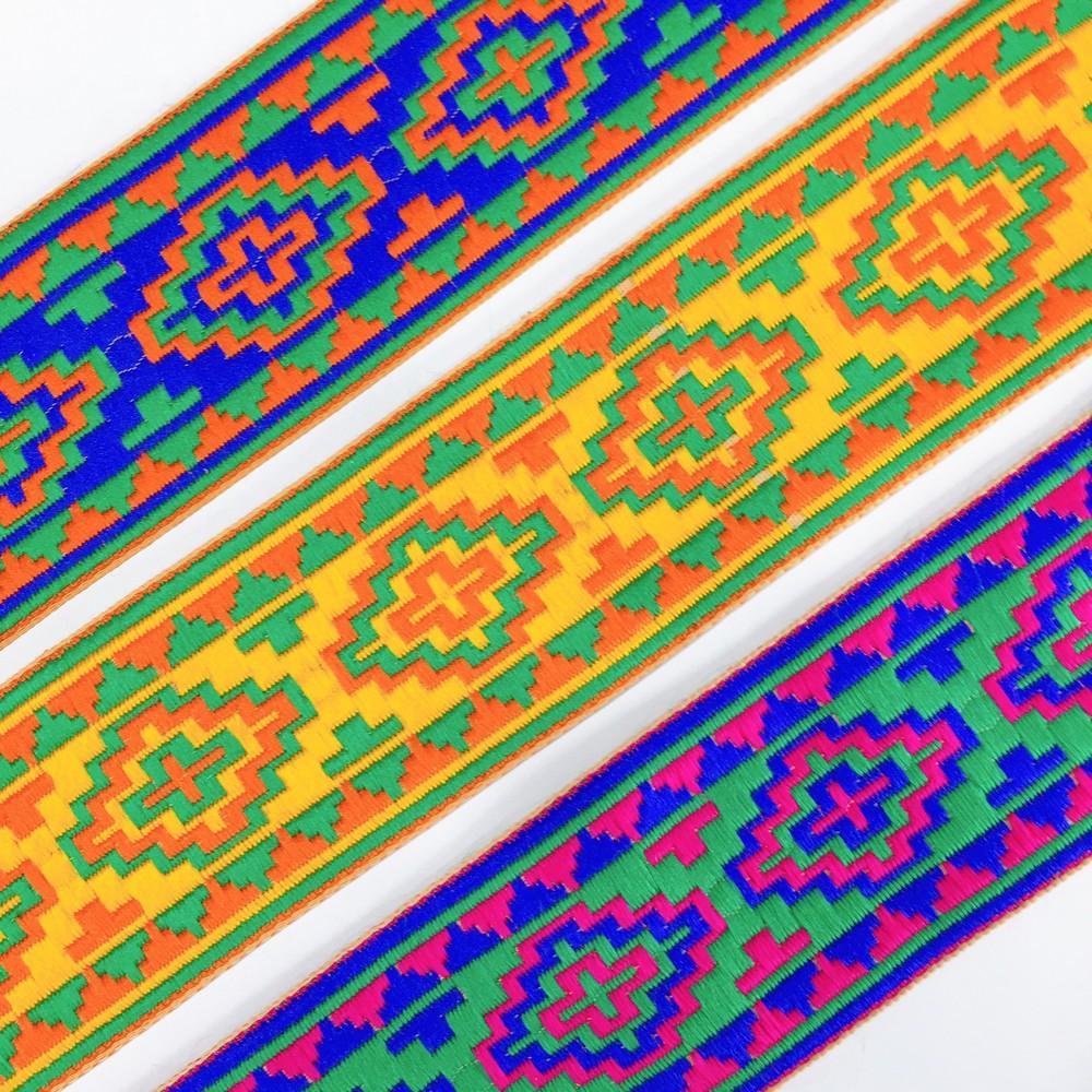 58 mm Designer Geometrical ColourFul Jacquard Ribbon, view 7