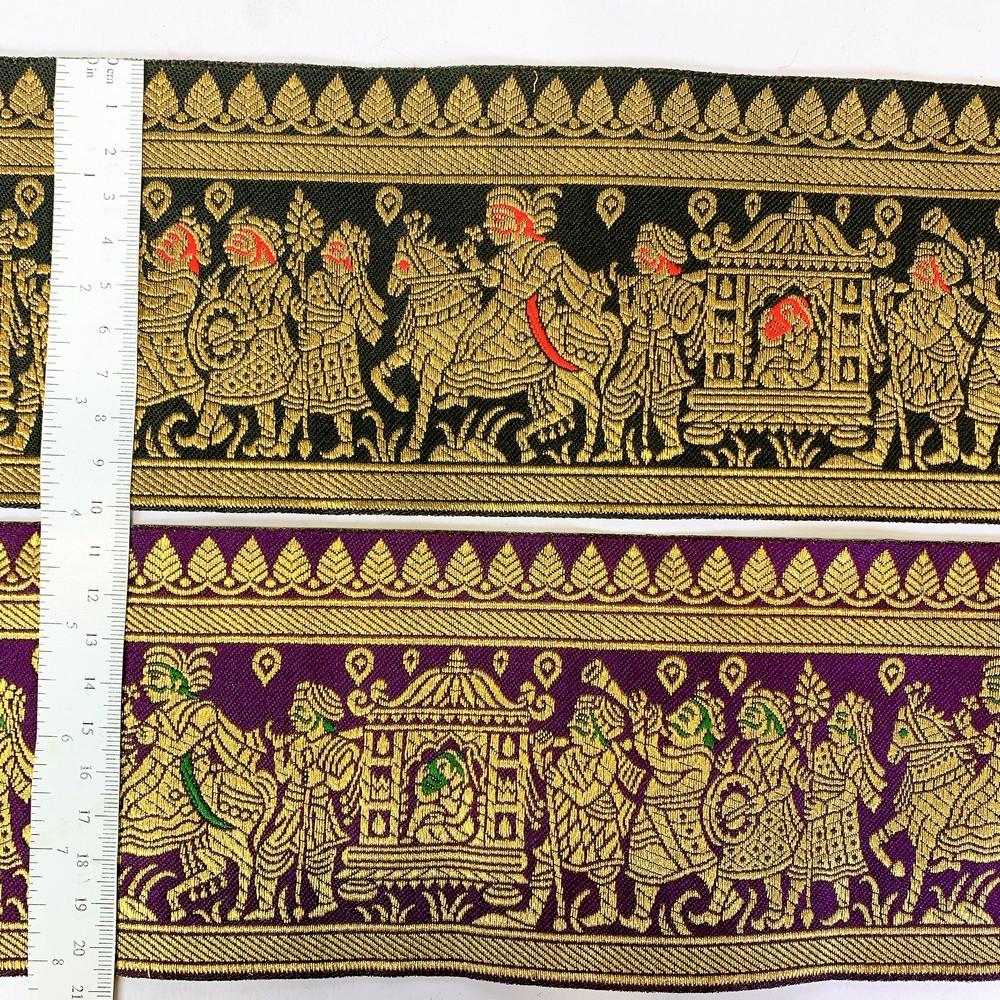 100 mm Designer Banarasi Barat Jacquard Ribbons, view 6