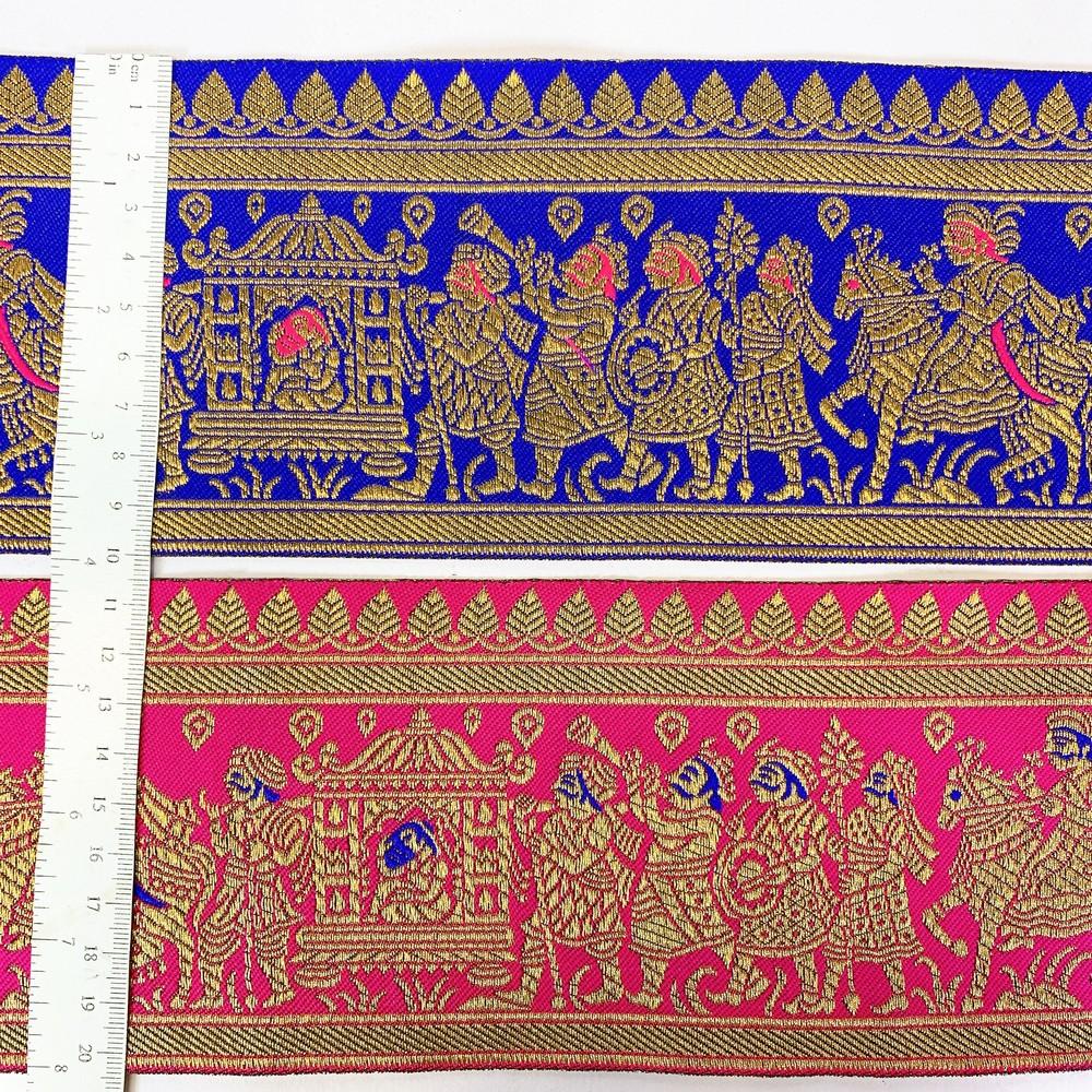 100 mm Designer Banarasi Barat Jacquard Ribbons, view 2
