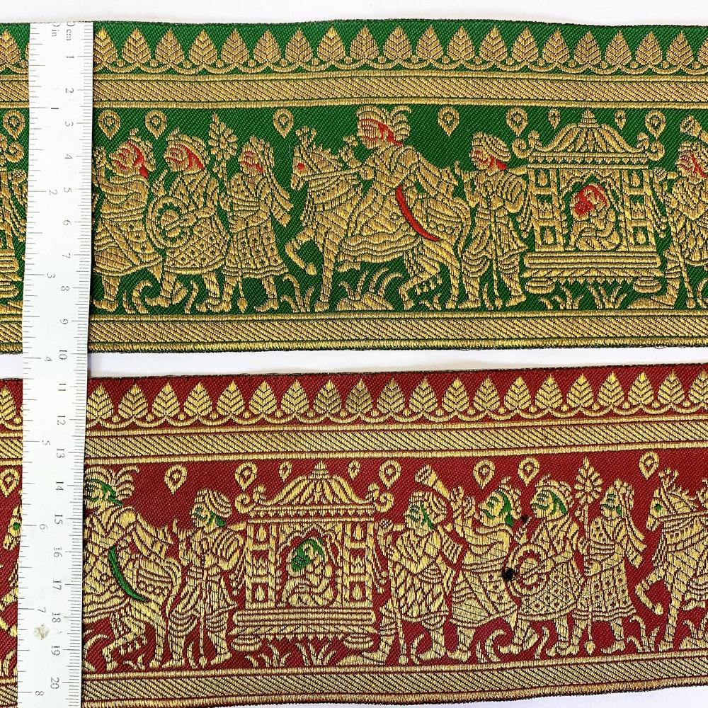 100 mm Designer Banarasi Barat Jacquard Ribbons, view 8
