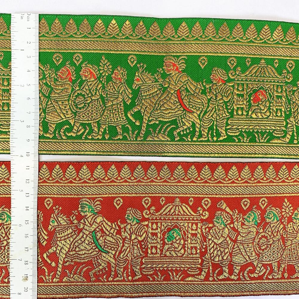 100 mm Designer Banarasi Barat Jacquard Ribbons, view 4