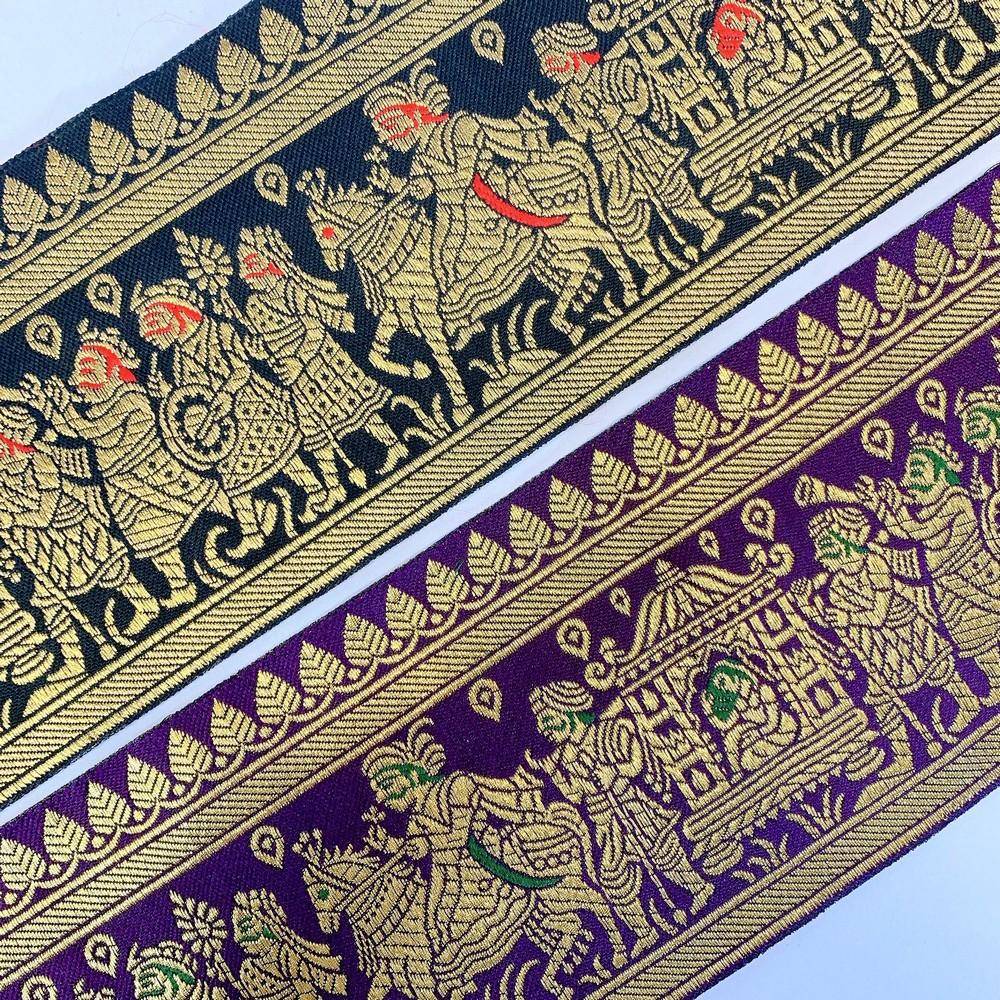 100 mm Designer Banarasi Barat Jacquard Ribbons, view 7