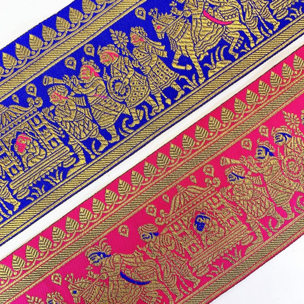 100 mm Designer Banarasi Barat Jacquard Ribbons, view 3