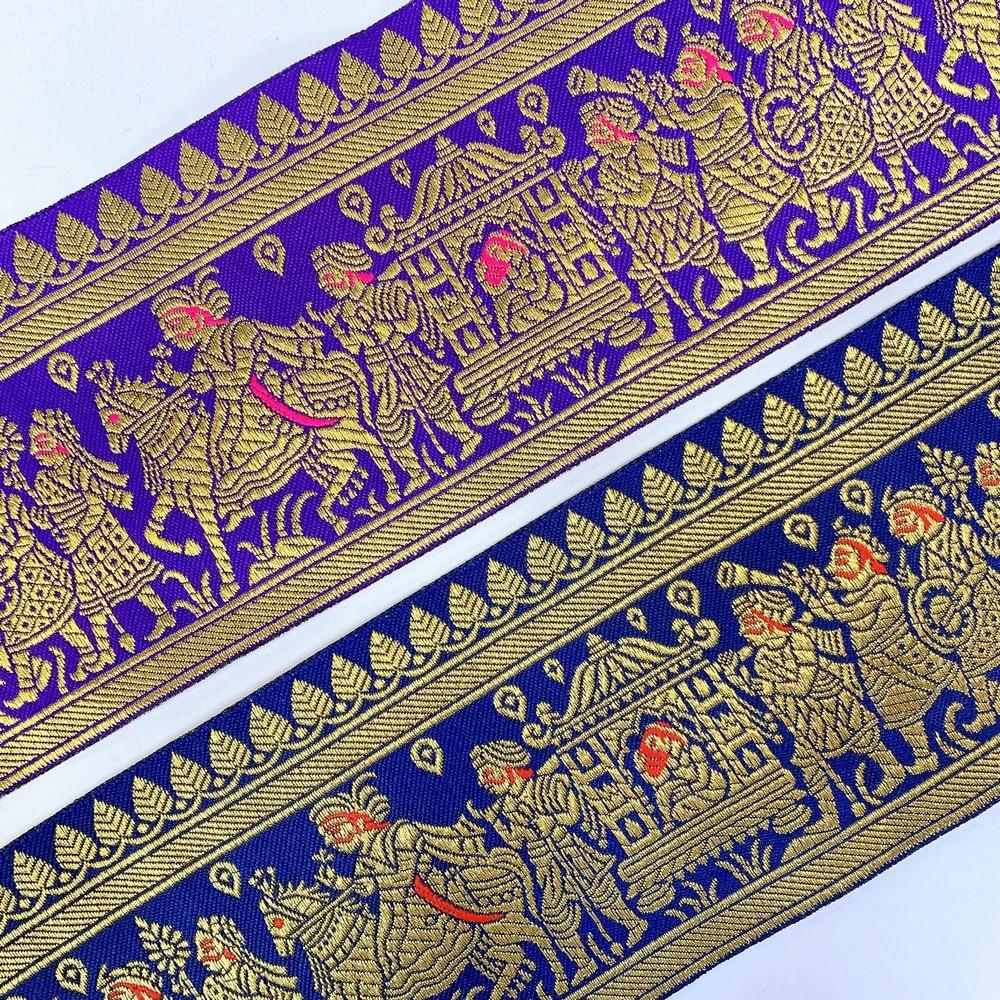 100 mm Designer Banarasi Barat Jacquard Ribbons, view 13