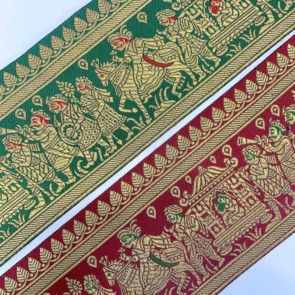 100 mm Designer Banarasi Barat Jacquard Ribbons, view 9