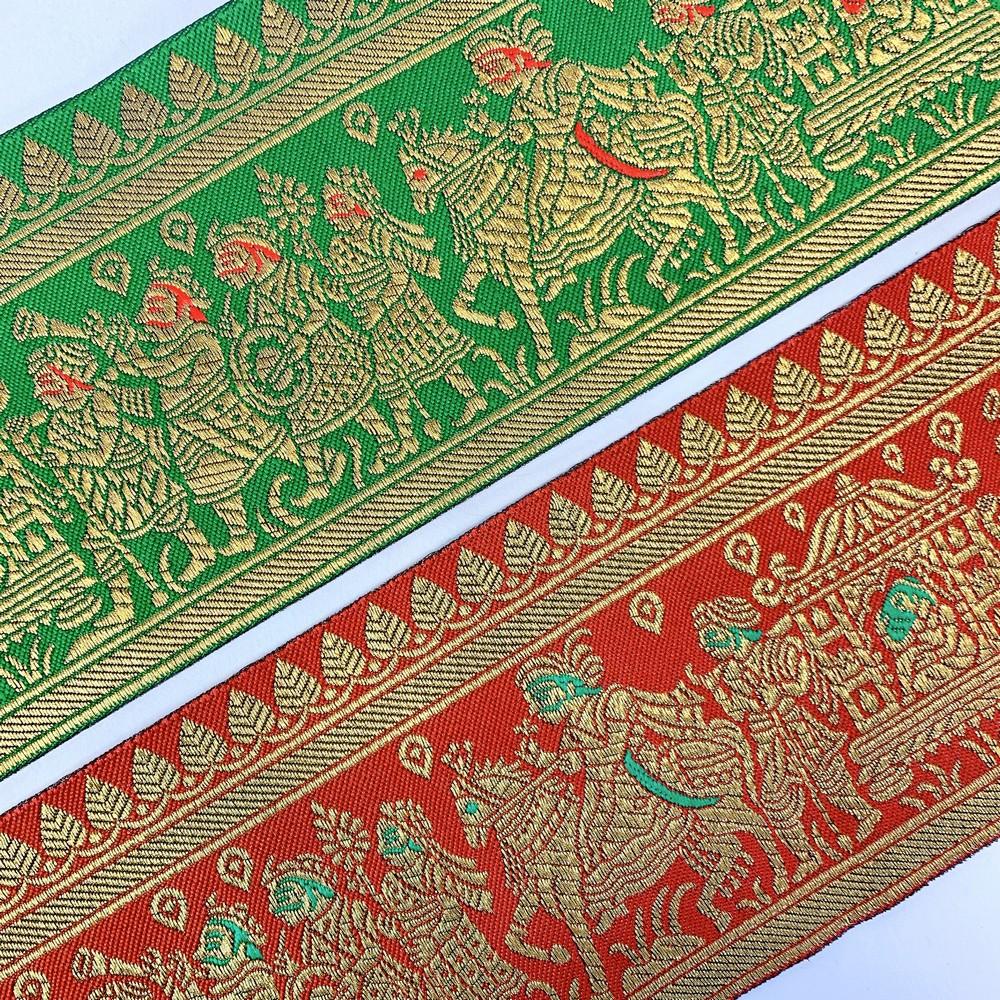 100 mm Designer Banarasi Barat Jacquard Ribbons, view 5