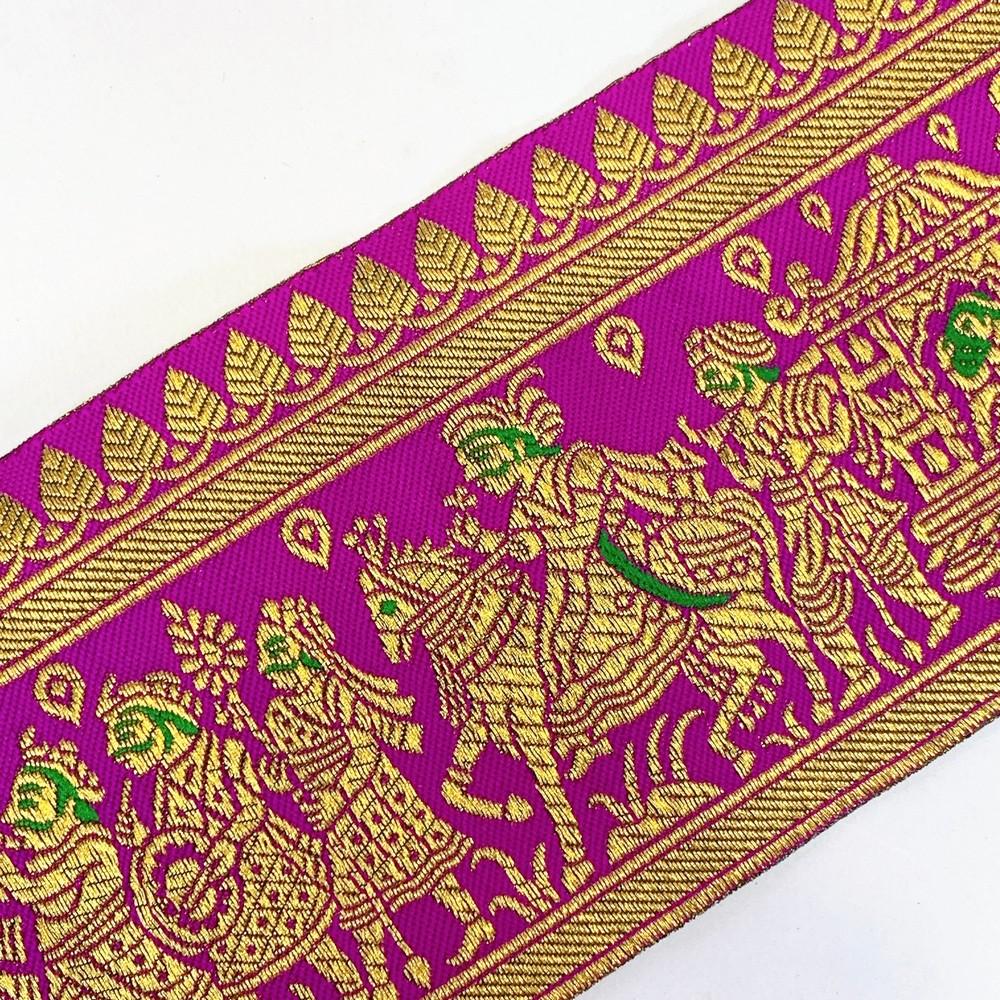 100 mm Designer Banarasi Barat Jacquard Ribbons, view 11