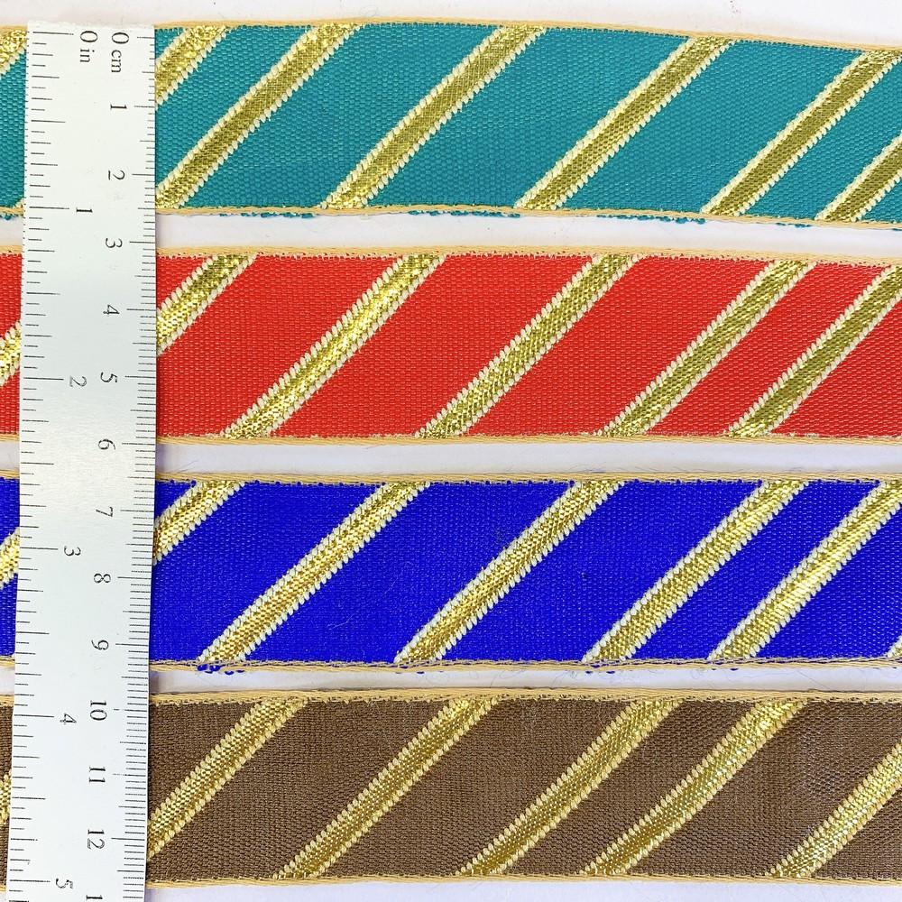 25mm Designer Jacquard Ribbon With Zari Threads, view 2