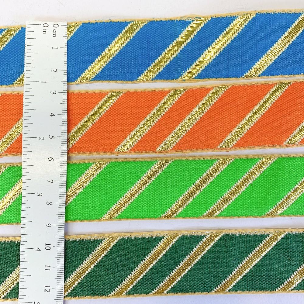 25mm Designer Jacquard Ribbon With Zari Threads, view 4