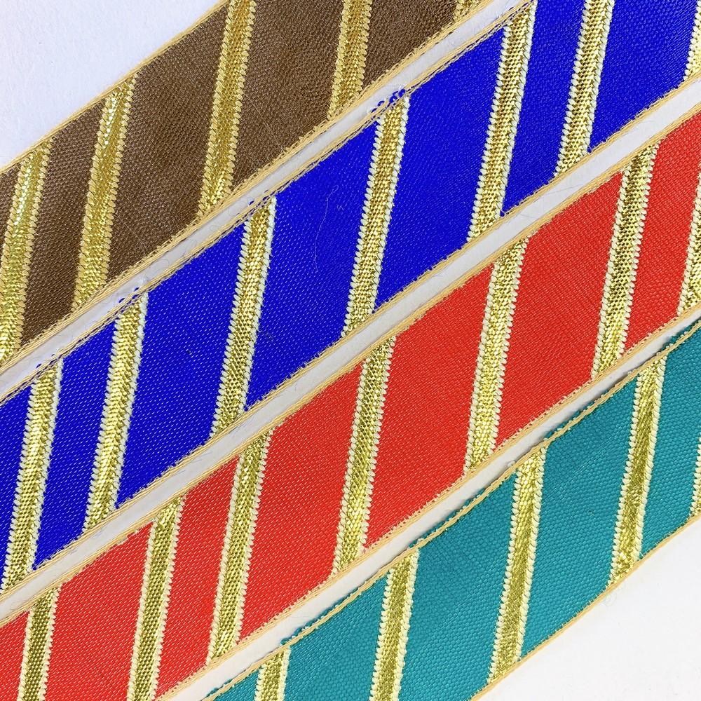 25mm Designer Jacquard Ribbon With Zari Threads, view 3
