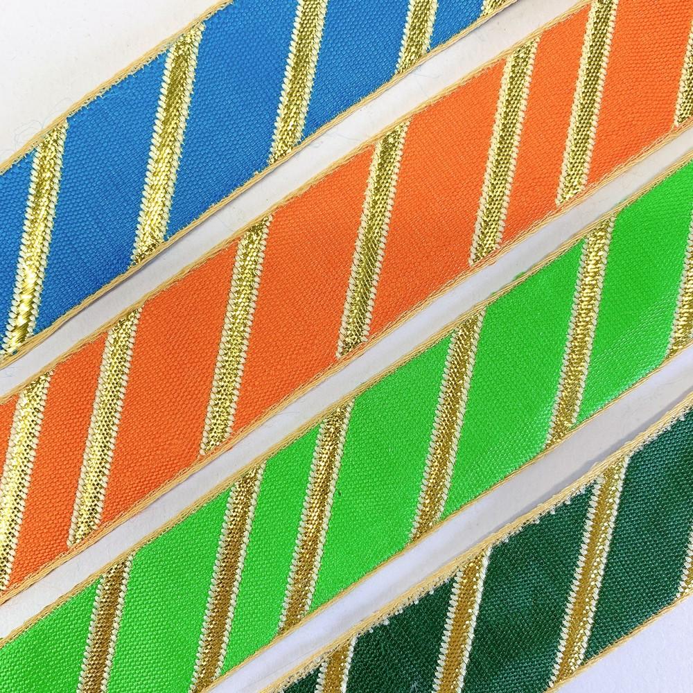 25mm Designer Jacquard Ribbon With Zari Threads, view 5