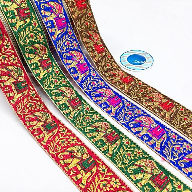 30mm Banarasi Jacquard Elephant Designer Ribbon, view 4