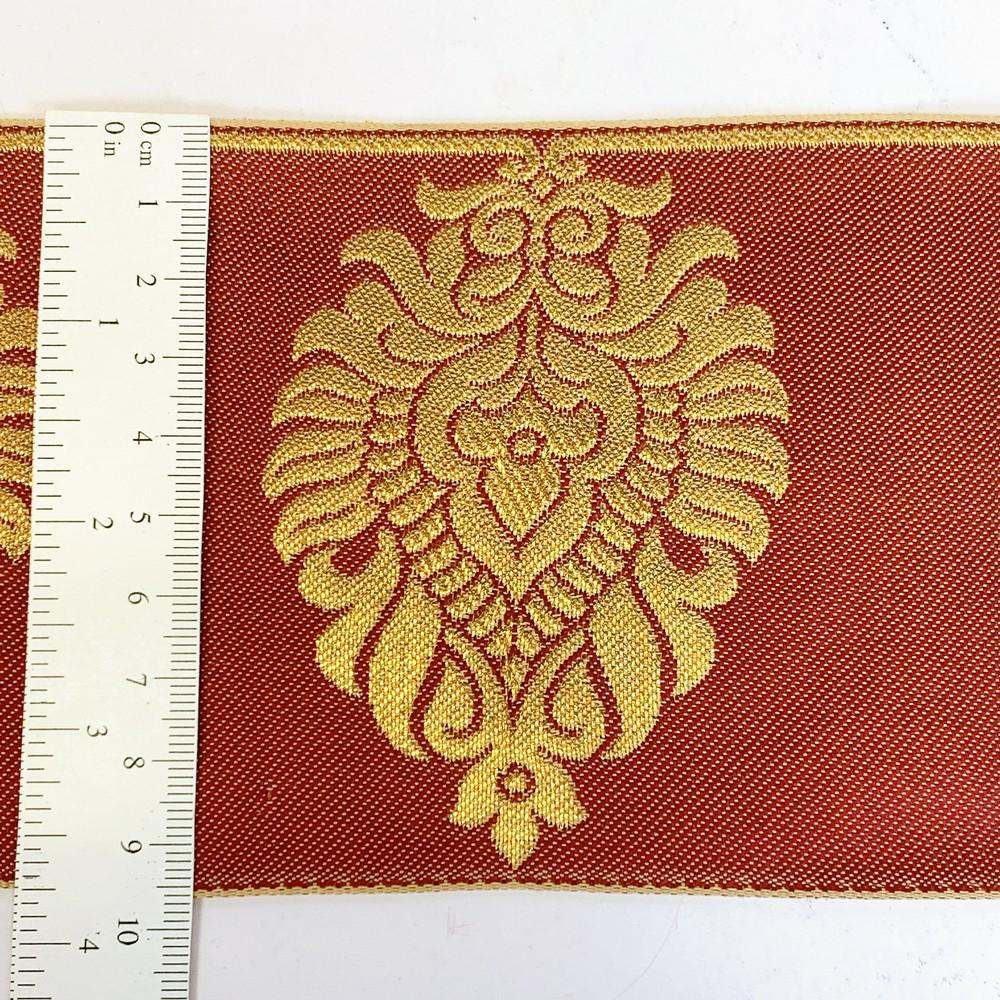 95mm Designer Golden Zari Banarasi Jacquard Lace, view 6