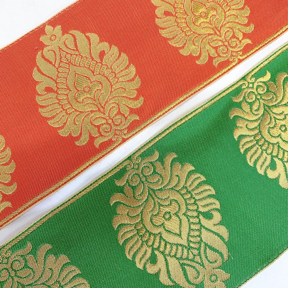 95mm Designer Golden Zari Banarasi Jacquard Lace, view 8