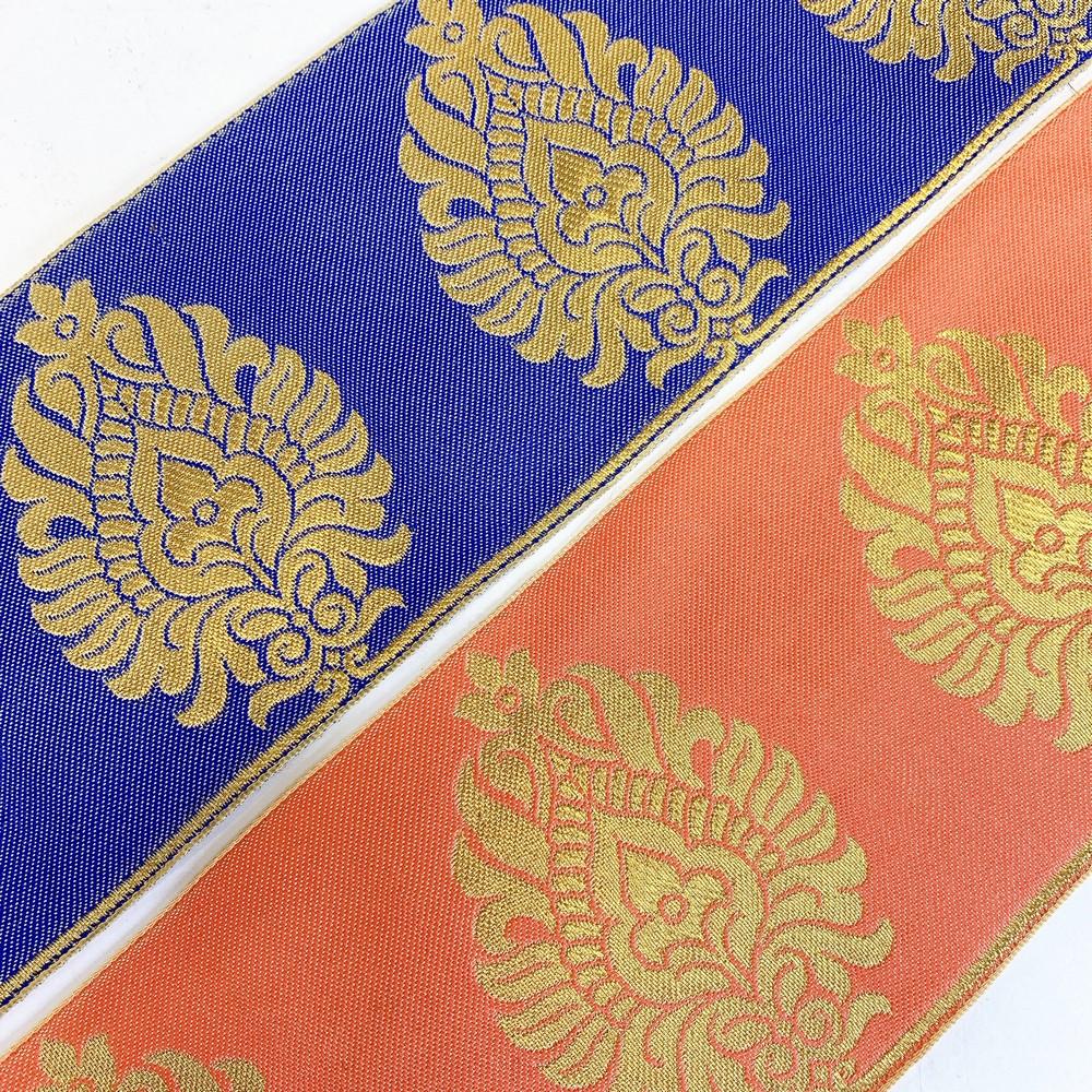 95mm Designer Golden Zari Banarasi Jacquard Lace, view 9