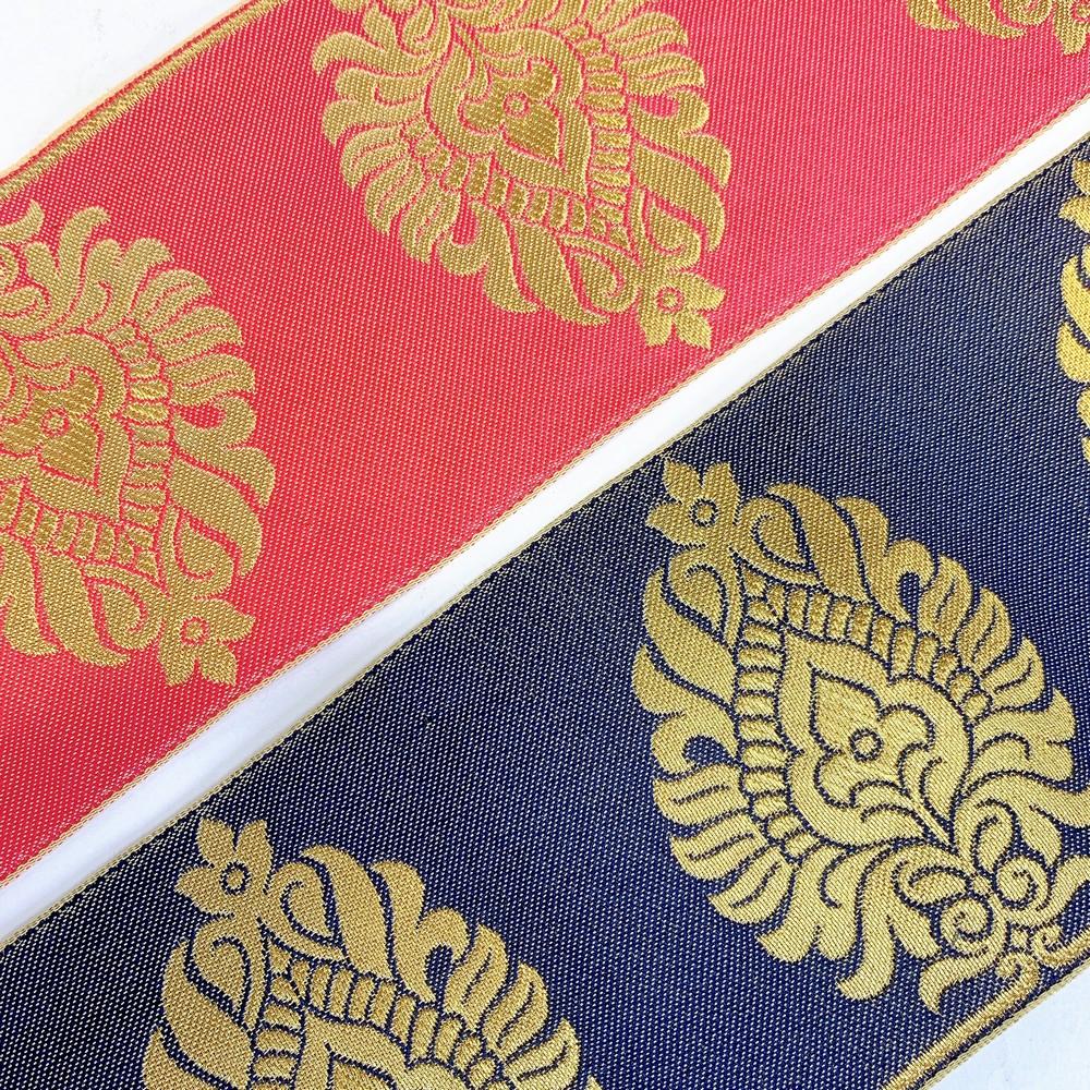 95mm Designer Golden Zari Banarasi Jacquard Lace, view 10