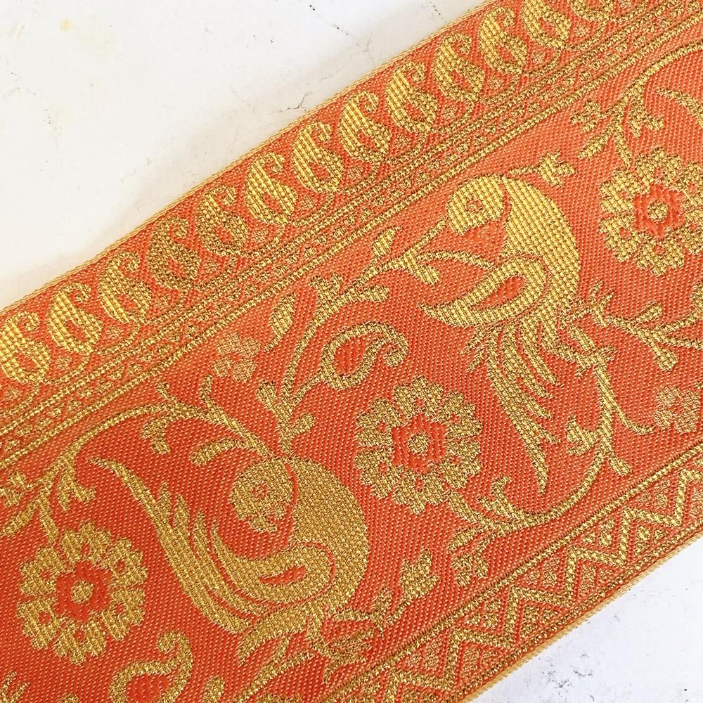 95mm Designer Golden Zari Banarasi Jacquard Lace, view 9