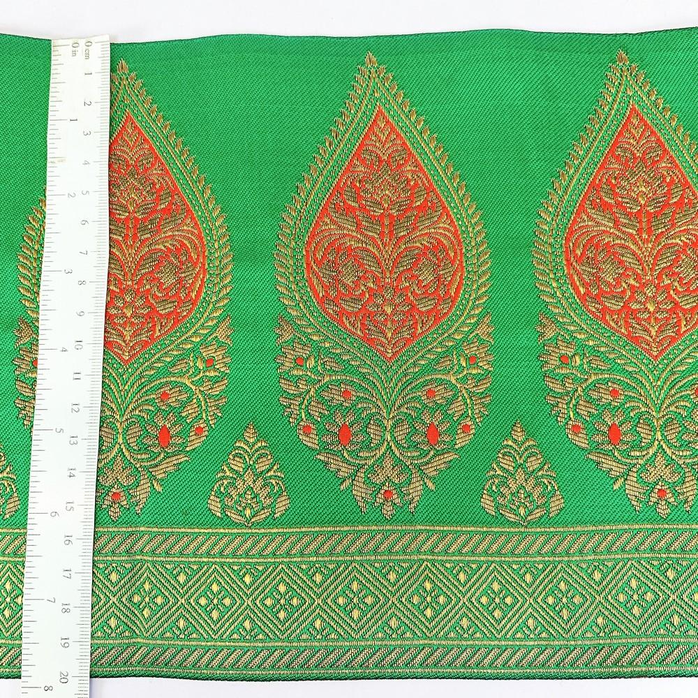 205 mm Designer Banarasi Jacquard Lace, view 14