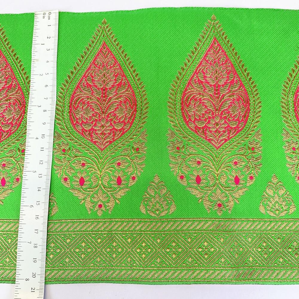 205 mm Designer Banarasi Jacquard Lace, view 12
