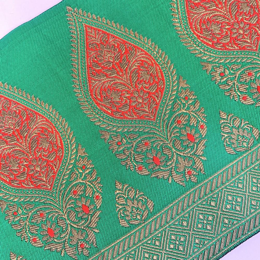 205 mm Designer Banarasi Jacquard Lace, view 15