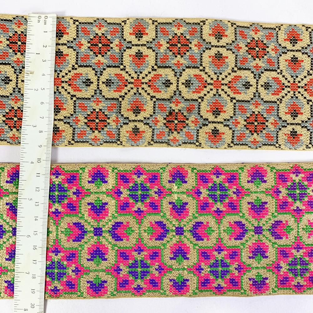 88 mm Designer Cross stitch Jacquard Ribbon, view 2