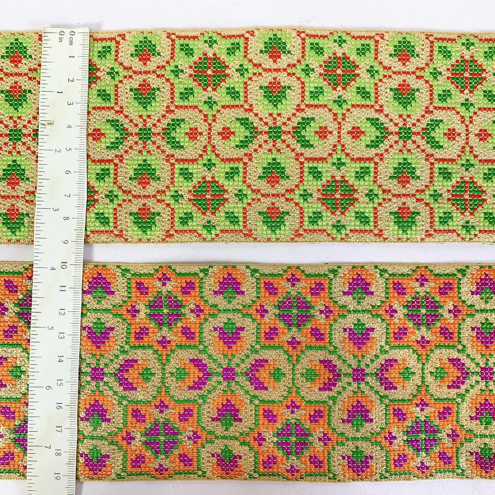 88 mm Designer Cross stitch Jacquard Ribbon, view 10
