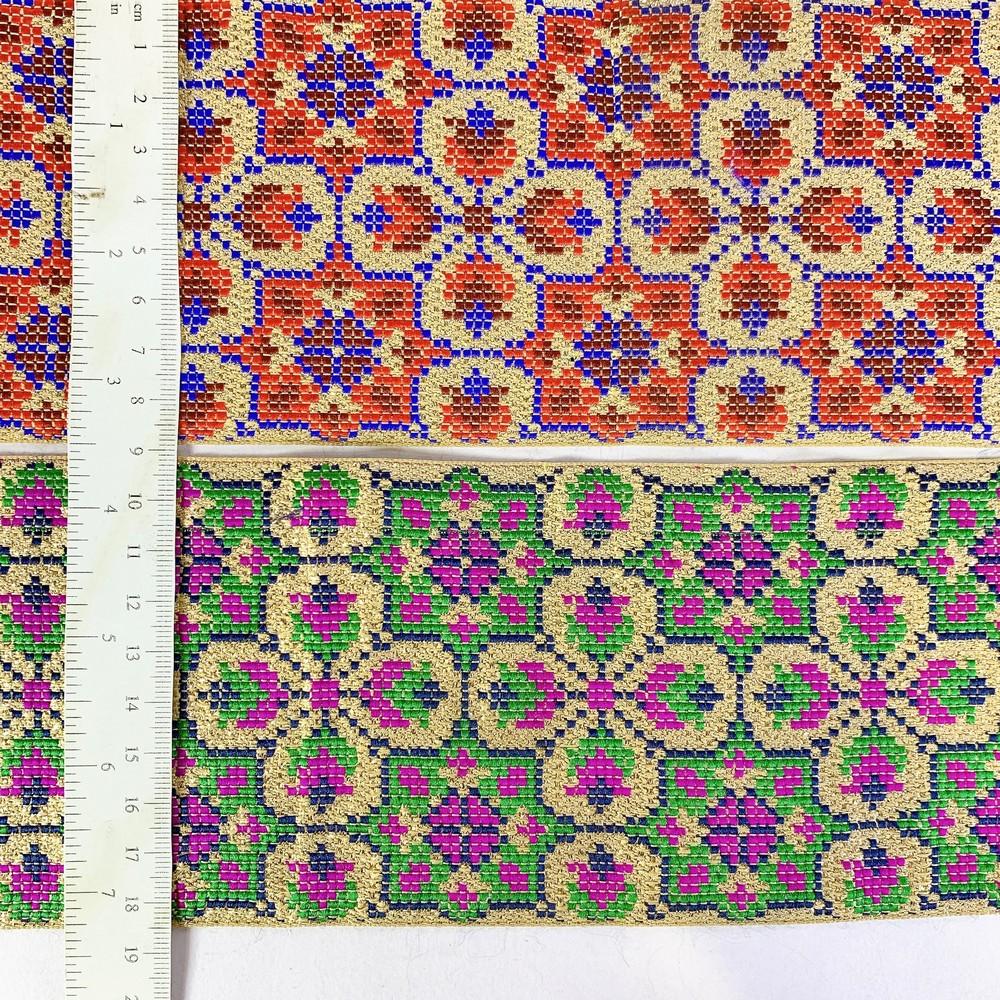 88 mm Designer Cross stitch Jacquard Ribbon, view 4