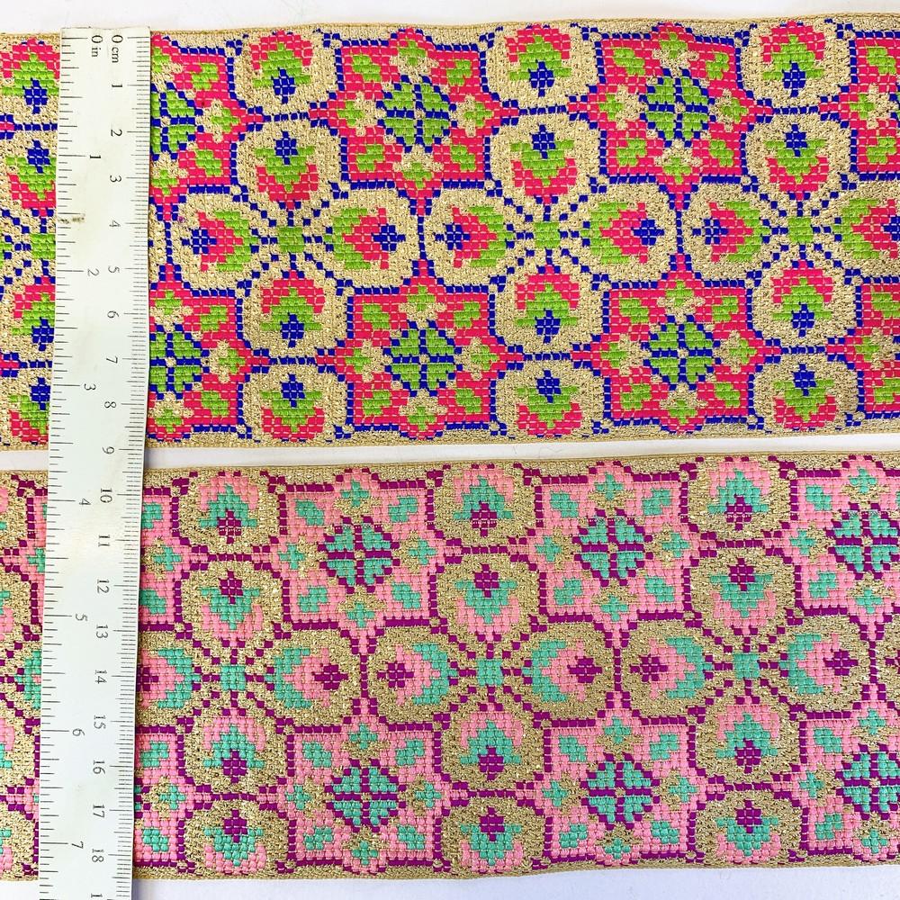 88 mm Designer Cross stitch Jacquard Ribbon, view 6