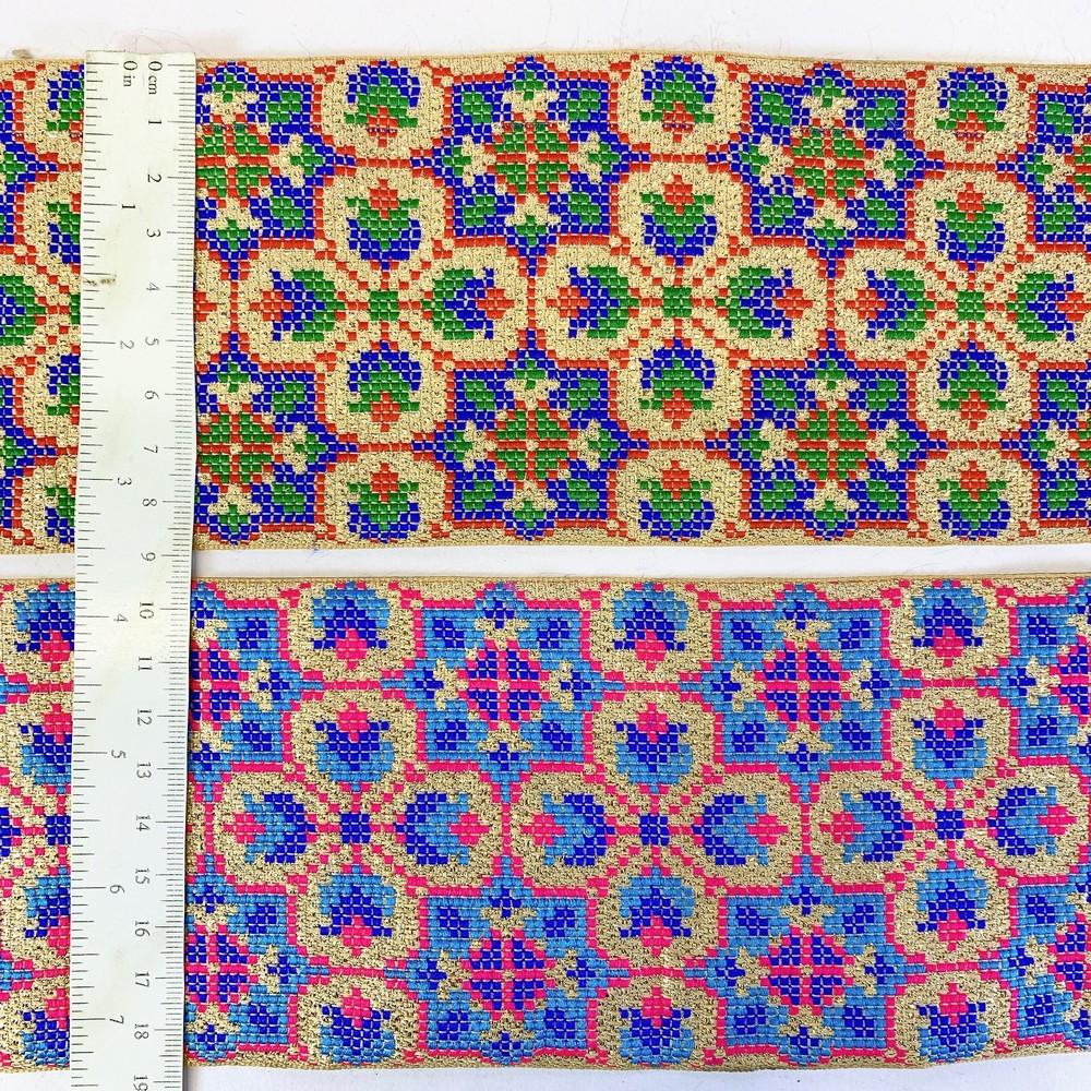 88 mm Designer Cross stitch Jacquard Ribbon, view 8
