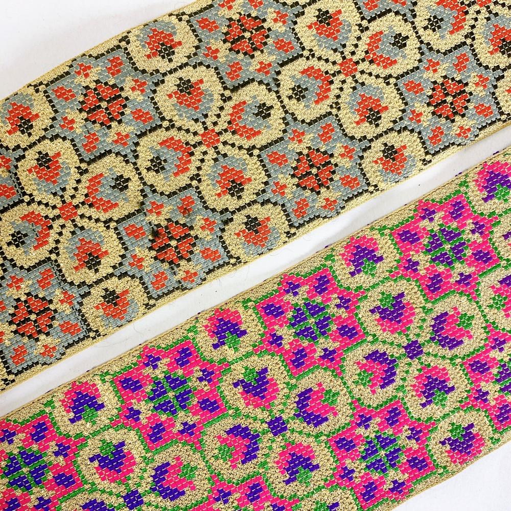 88 mm Designer Cross stitch Jacquard Ribbon, view 3